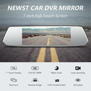 Dual Mirror Dash Camera - 7" Touch Screen 1080P Front and Rear