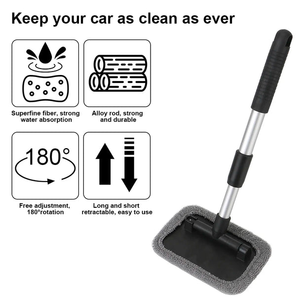 LEEPEE Window Cleaning Brush Telescopic Rod Car Windshield Clean Multi-functional Car Wiper Cleaner Glass Auto Accessories